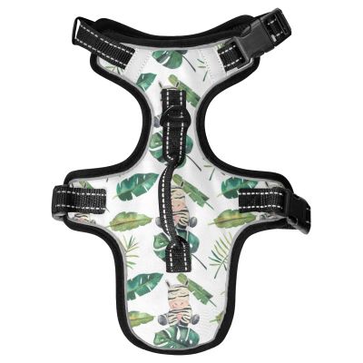 Naanle Palm Leaf Zebra No-Pull Dog Harness with Leash Clips
