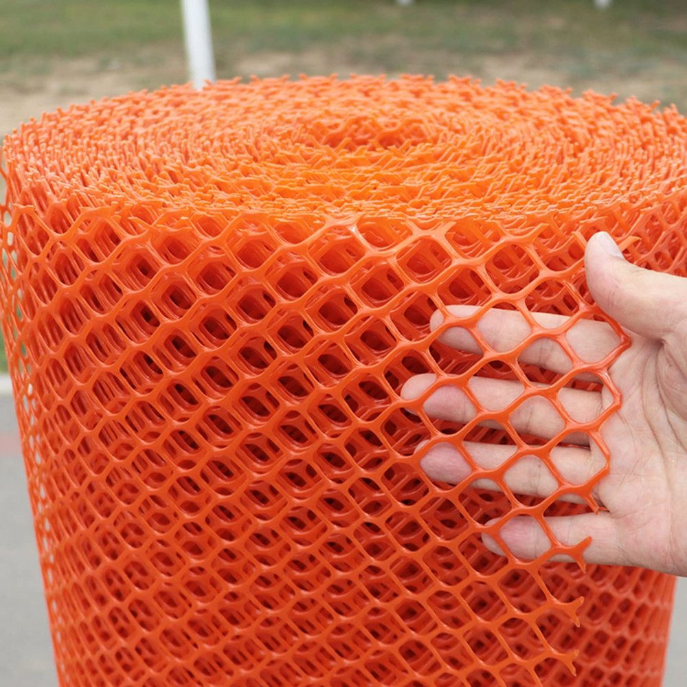 Orange Plastic Garden Fence, 1 x 20 m, Small-Mesh Temporary Fence for Cats, Dogs, Rabbits and Ducks