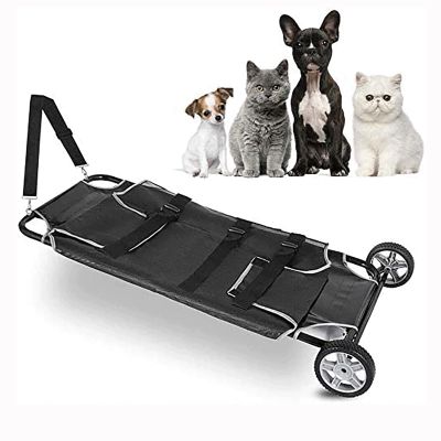 DATEN Pet Transport Stretcher with Wheels, Safety Belt, and 250 lb Capacity