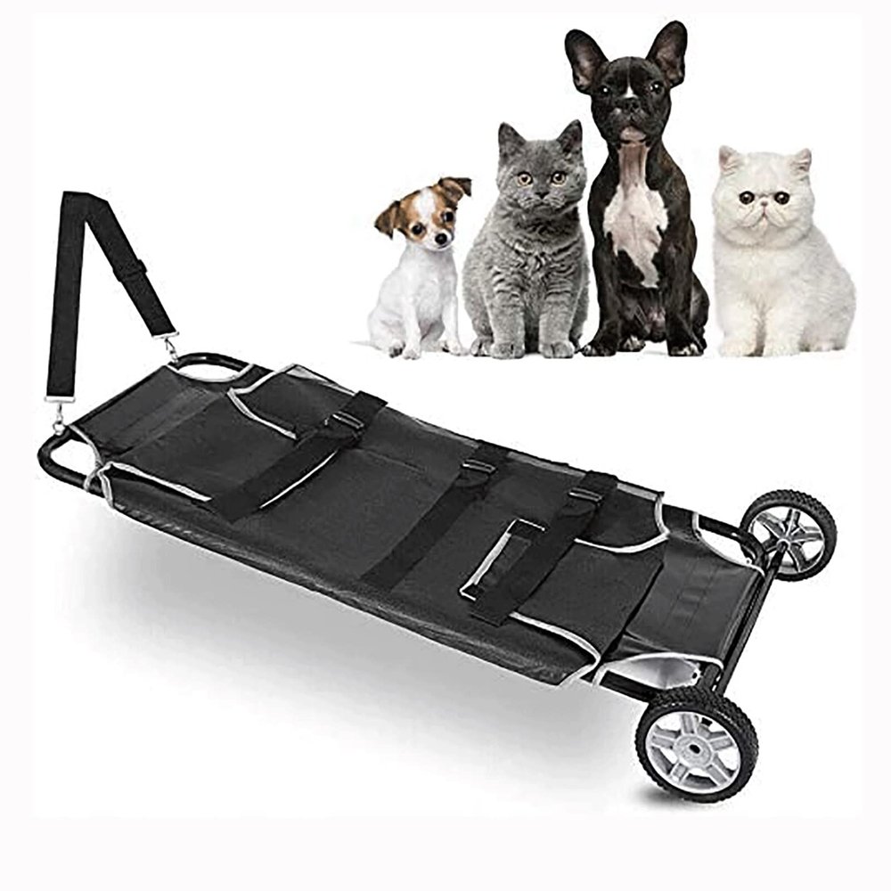 DATEN Pet Transport Stretcher with Wheels, Safety Belt, and 250 lb Capacity