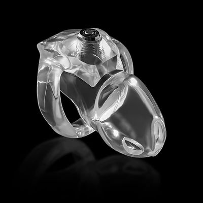 JSSMATE 2022 V5 Bio-Resin Chastity Cage with Click & Lock Ring, 40 mm, Transparent Standard
