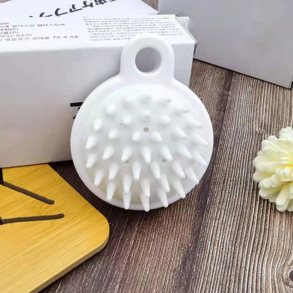 Scalp Massage Shampoo Brush with Soft Silicone Bristles, White