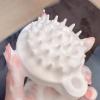 Scalp Massage Shampoo Brush with Soft Silicone Bristles, White view 3