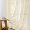 MANQILE Solid Voile Curtains for Living Room, White Yarn, Thickened Cotton and Linen, Simple Sheer Curtains view 1