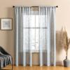 MANQILE Solid Voile Curtains for Living Room, White Yarn, Thickened Cotton and Linen, Simple Sheer Curtains view 4