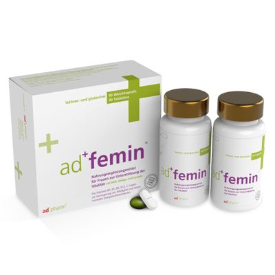 adfemin Vitamins & Minerals Quarterly Pack for Women 40+ – Support for Vitality, Hormonal Balance and the Immune System, with Algal DHA, Ginkgo Biloba and Lycopene, 180 Tablets