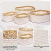 Sosayet 4-Piece Woven Cotton Rope Storage Basket Set view 3