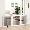 PUPETPO Freestanding Wooden Dog Gate, Foldable, 3 Panels, 61 cm, White & Black view 1