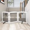 PUPETPO Freestanding Wooden Dog Gate, Foldable, 3 Panels, 61 cm, White & Black view 2