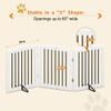 PUPETPO Freestanding Wooden Dog Gate, Foldable, 3 Panels, 61 cm, White & Black view 4
