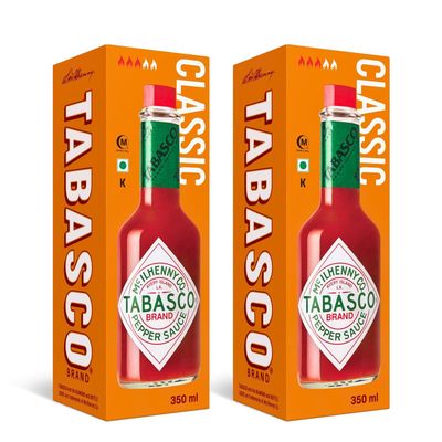 TABASCO Original Red Pepper Sauce (2 x 350 ml) – the most cost-effective option! Hot sauce made with just three 100% natural ingredients, aged for 3 years, in glass bottles