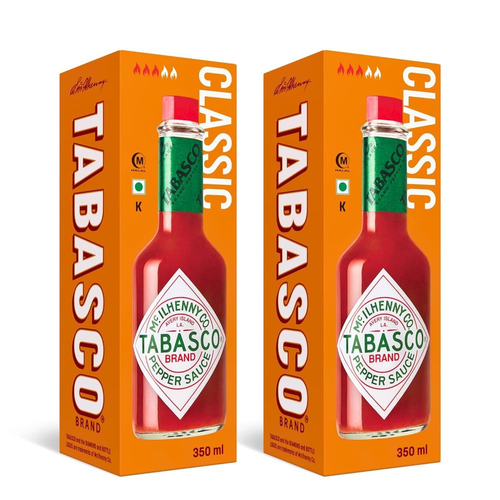 TABASCO Original Red Pepper Sauce (2 x 350 ml) – the most cost-effective option! Hot sauce made with just three 100% natural ingredients, aged for 3 years, in glass bottles