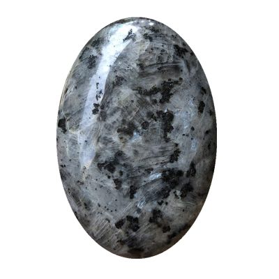 Ladeukoi Elliptical Palm Stone, Polished Worry Pocket Massage Energy Stone, Healing Crystal for Chakras and Reiki, Black Labradorite
