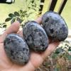 Ladeukoi Elliptical Palm Stone, Polished Worry Pocket Massage Energy Stone, Healing Crystal for Chakras and Reiki, Black Labradorite view 3