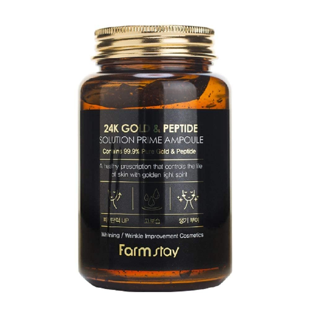 [Farmstay] 24K Gold & Peptide Solution Prime Ampoule 250 ml