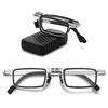 VEVESMUNDO Folding Metal Reading Glasses, Rectangular Mini, with Case (+4.0) view 1