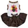 Petitebelle Rainbow Turkey Puppy Dog Dress (White/Brown, XXX-Large) view 1