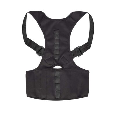 HMTE Back Posture Support Corset, Adjustable Shoulder and Lumbar Brace, Posture Corrector (Black, X-Large) (Black M)