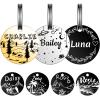 YEHANTI Engraved Dog Tag – Round Stainless Steel Personalized ID Tag with Various Patterns, Name and Phone Number (M, Gold) view 1