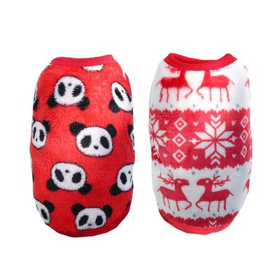 2-Pack Small Dog and Cat Fleece Sweaters, Red