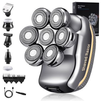 Men's Electric Shaver, 6-in-1 Bald Head Shaver, 0.0 mm