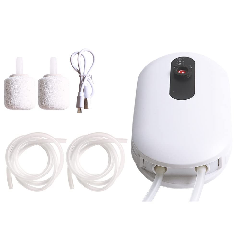 SPORTARC Rechargeable Aquarium Air Pump, Single/Double Tube