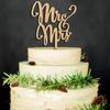Mr. & Mrs. Wooden Cake Topper view 1