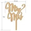 Mr. & Mrs. Wooden Cake Topper view 4