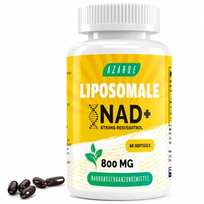 Liposomal NAD+ Trans-Resveratrol 800 mg Softgels, Superior Alternative, More Efficient Than NR, High Absorption, 60 Softgels