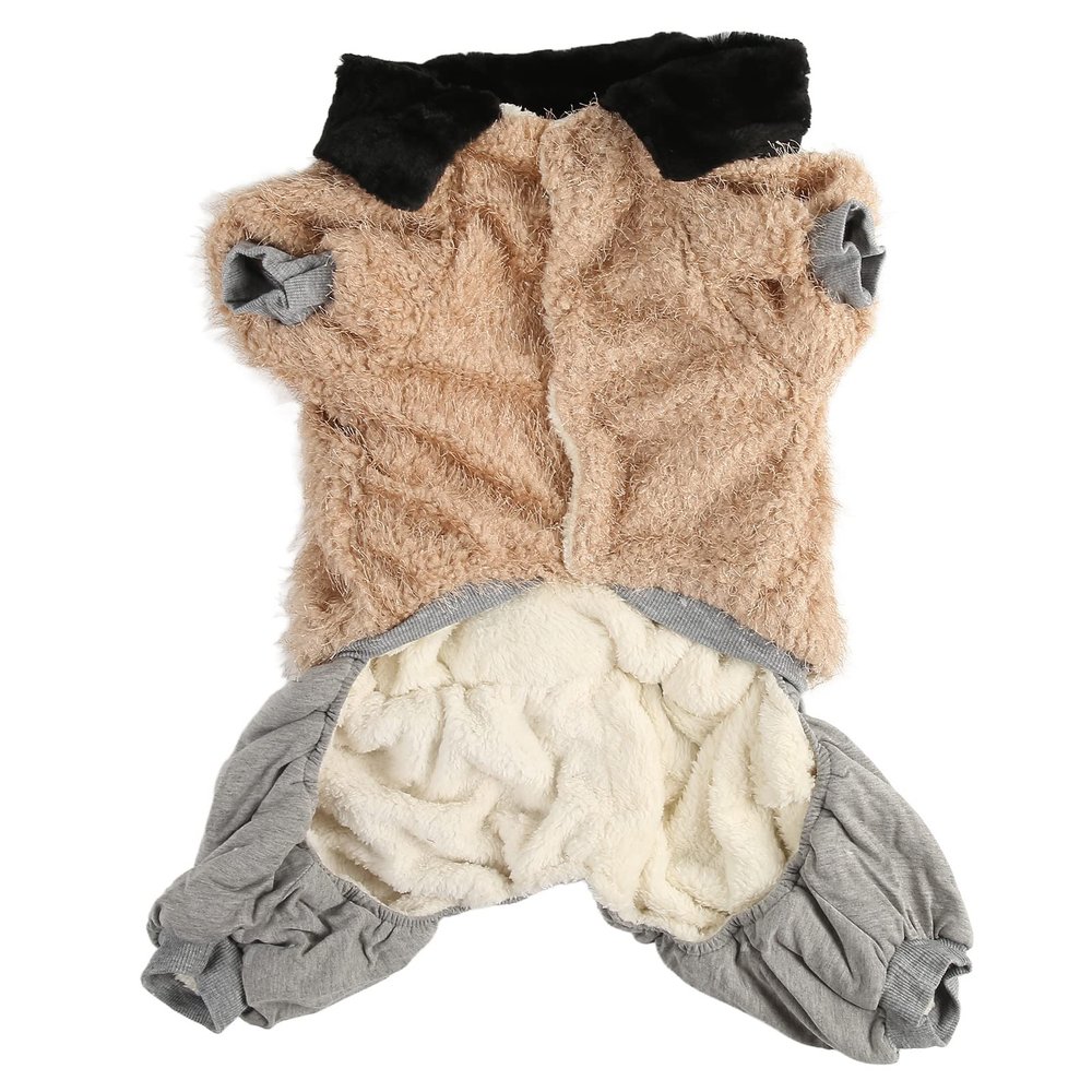 Qcwwy Warm Dog Costume, Thickened Winter Coat for Dogs and Cats, Plush Hooded Pullover