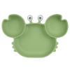 Vicloon Baby Plate, Silicone, Non-Slip with Suction Cups, BPA-Free, Dishwasher-Safe, Green Crab view 1