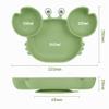 Vicloon Baby Plate, Silicone, Non-Slip with Suction Cups, BPA-Free, Dishwasher-Safe, Green Crab view 2