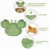 Vicloon Baby Plate, Silicone, Non-Slip with Suction Cups, BPA-Free, Dishwasher-Safe, Green Crab view 3