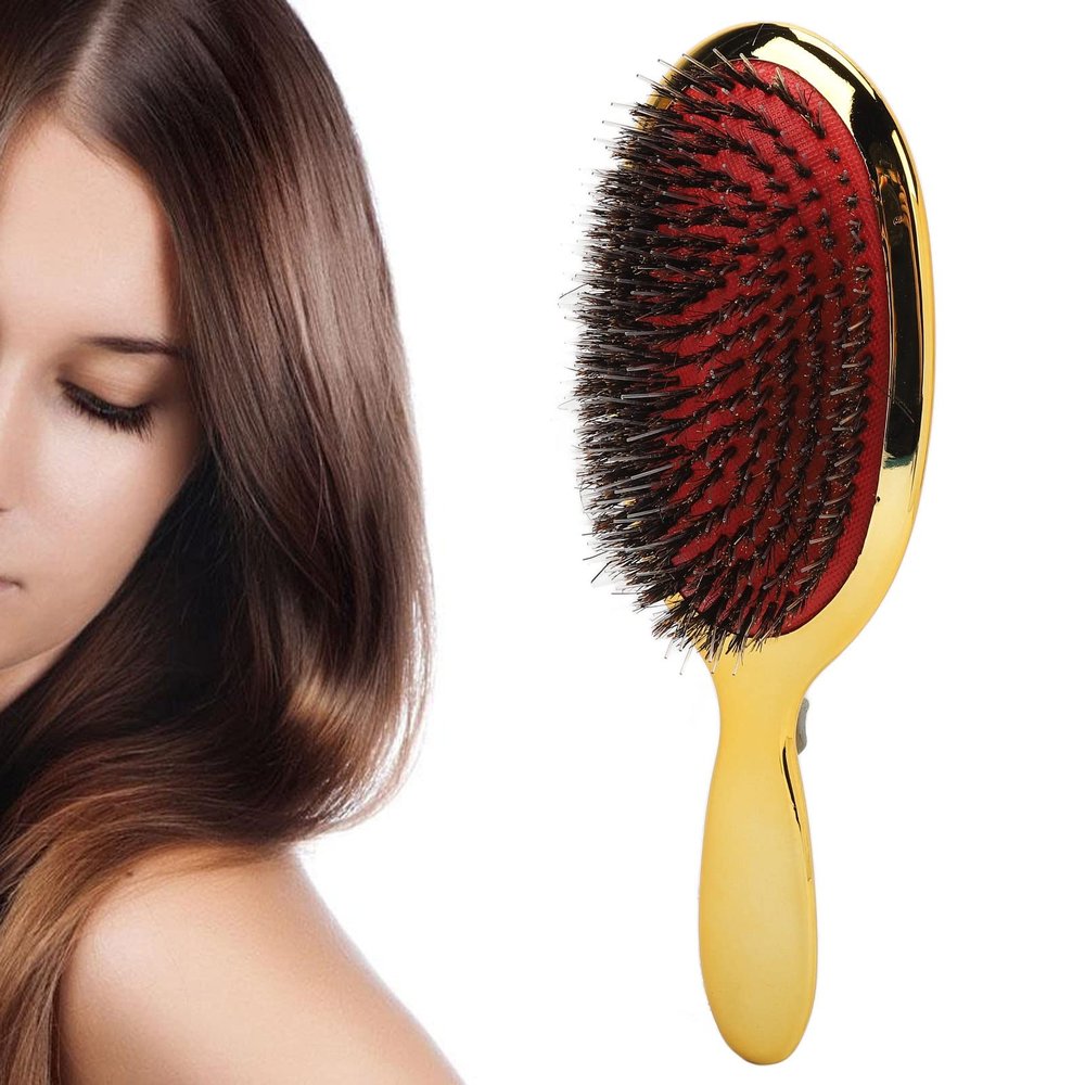 Detangling Hair Brush for Wet and Dry Hair, Electroplated Gold