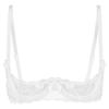 MSemis Women's Sheer Lace Open-Bust Bra, White, 5XL view 1