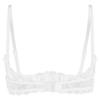 MSemis Women's Sheer Lace Open-Bust Bra, White, 5XL view 4