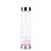 SAHKGYE 550 mL Natural Crystal Water Bottle Elixir, Quartz Crystal Healing Elixir Point, Reiki Crystal Gemstone Energy Water Bottle (Color: Pink Crystal) view 1