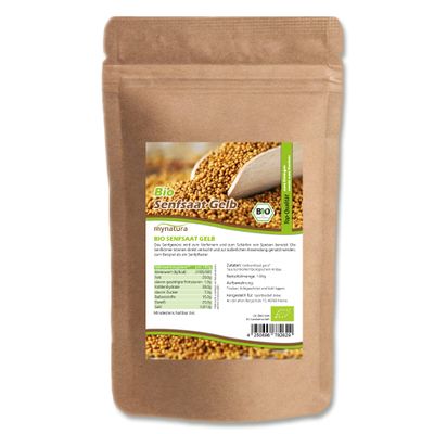 Mynatura Organic Whole Yellow Mustard Seeds, 2 x 1000 g