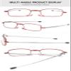 Lanomi Folding Reading Glasses for Women and Men, Blue-Light Filtering, Metal Frame with Case, Red, +1.25 view 3