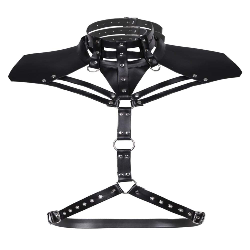 Agoky Men's Wetlook Chest Harness Top