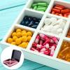 Cabilock 2-Piece Clear Glass Vase Weekly Medication Holder Travel Container view 2