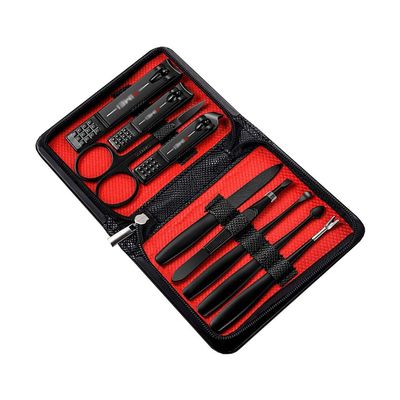 9-Piece Nail Clipper and Manicure Set, Carbon Steel, Travel Kit (A-9-Piece Set, C)