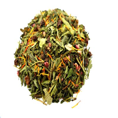 Chinese Green Tea with Sea Buckthorn Flavor, Fruity and Medium-Strength