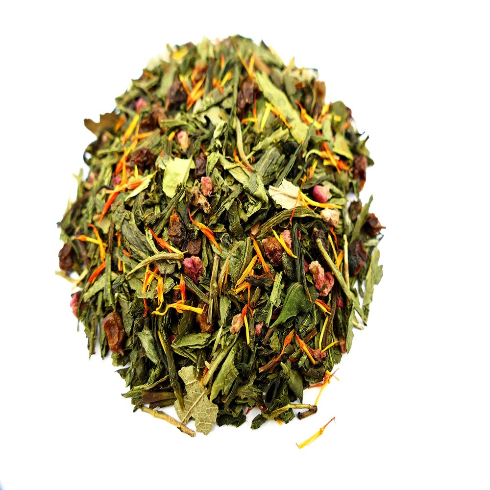 Chinese Green Tea with Sea Buckthorn Flavor, Fruity and Medium-Strength