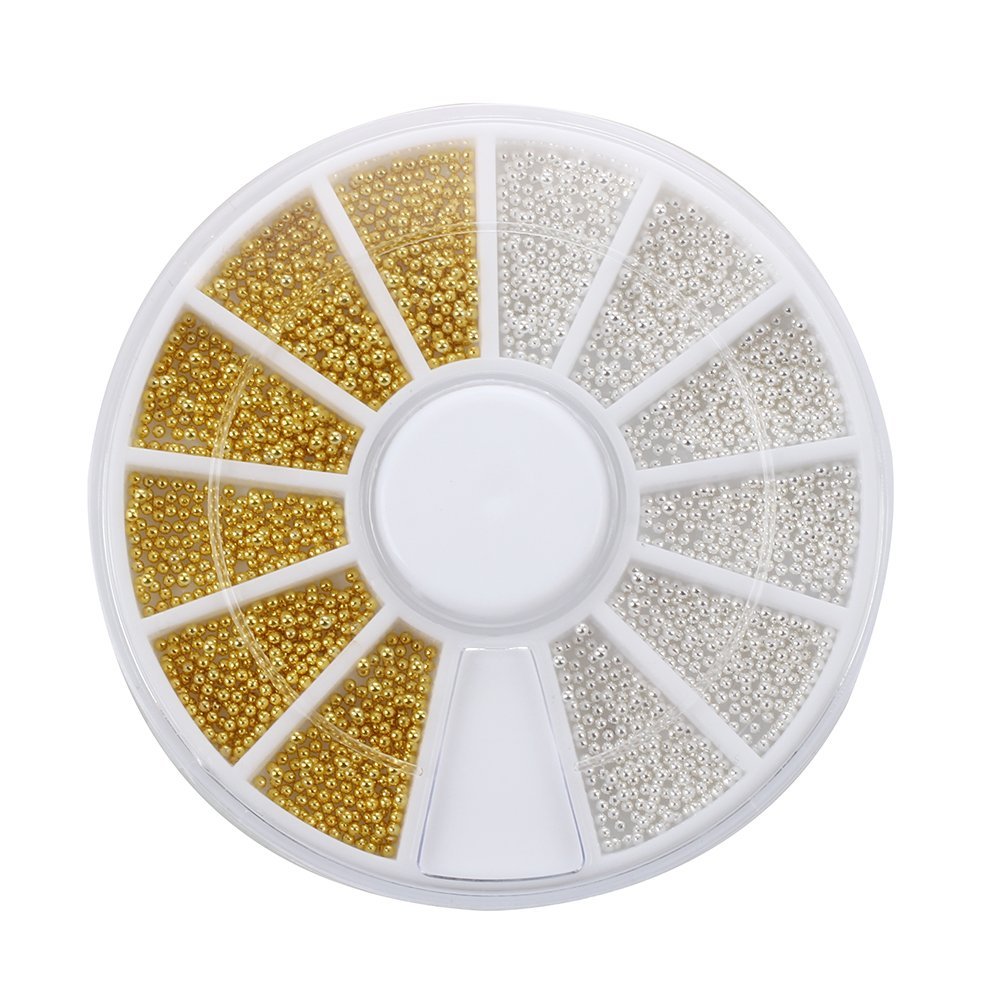 Dasertoe 300 Gold/Silver Nail Art Pearls