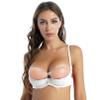 Women’s Lace Open-Cup Underwire Bra, White, 5XL view 3