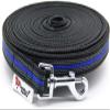 Twinkys Dog Style 25 m Rubberized Long Dog Leash, 20 mm Wide, for Dogs up to 50 kg, Black/Blue, No Hand Loop view 1