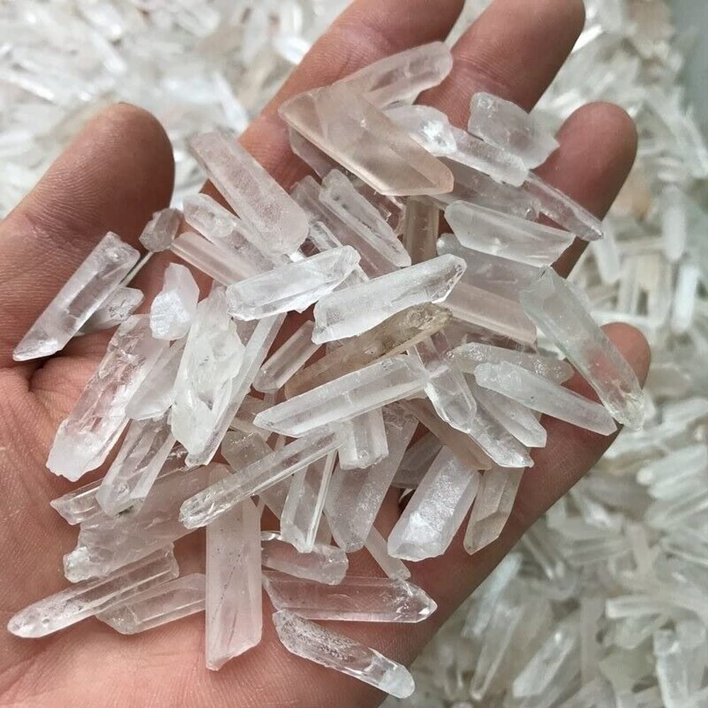 YONGERN Natural Clear Quartz Crystal Point Wand, Raw Mineral Specimen, Home Decor (50 g)