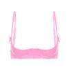 TSSOE Women's Transparent Lace Open-Bust Underbust Lift Bra, Pink, F 3XL view 1
