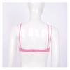 TSSOE Women's Transparent Lace Open-Bust Underbust Lift Bra, Pink, F 3XL view 3